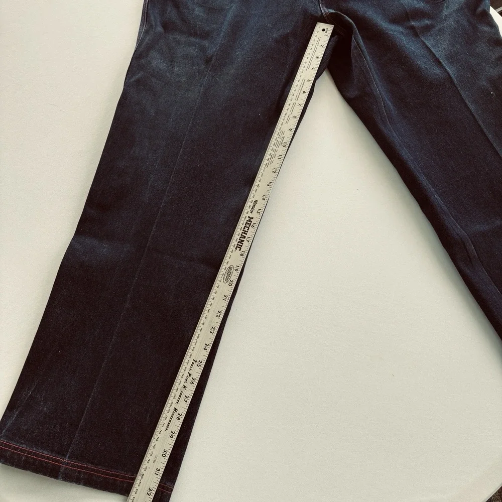 Vintage Rocawear Jeans 38x34 Straight Leg Denim Red‎ Stitching Measure 32
